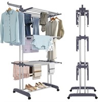 FOLDABLE CLOTHES DRYING RACK,4-TIER CLOTHES