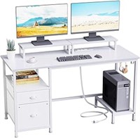 Furologee White Computer Desk With Drawer And