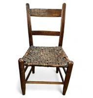 Very Old Primitive Woven Seat Chair.