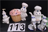 Pillsbury Doughboy Cookie Jar ~ Candle Holders ~