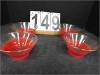 Blendo Red Frosted Glass Bowls