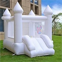 White Bounce House With Blower,family Backyard