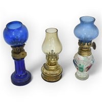 VTG Chadwick-Miller Mini Tiffany Style Oil Lamps