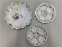 3 pieces antique porcelain - Haviland Oyster