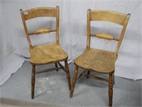 Two Antique Plank Chairs