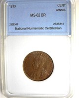 1913 Cent NNC MS62 BR Canada