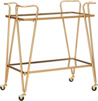 Linon Gina Mid-century Bar Cart, Gold
