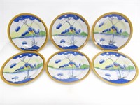 SET OF 6 HANDPAINTED DISHES MADE IN JAPAN