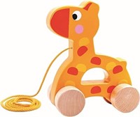 TOOKYLAND Giraffe Pull Along Toy - Made of Wood, A