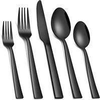 Homikit 60-Pc Black Silverware  Steel Cutlery