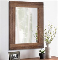 26x18 Rustic Wooden Mirror in Brown