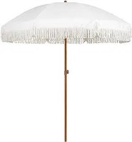 Ammsun 7ft Patio Umbrella With Fringe Outdoor
