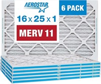Aerostar 16x25x1 MERV 11 Air Filter  6 Pack