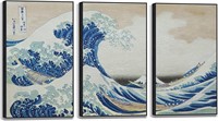 Hokusai Fuji 3D Print 22x40x0.83 Set of 3