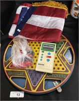 Large American Flag, Metal Checkers & Chinese