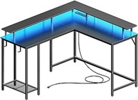 Superjare L Shaped Gaming Desk With Power Outlets