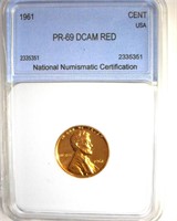 1961 Cent PR69 RD DCAM LISTS $5500