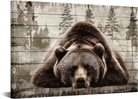 Iknow Foto Brown Wall Art Painting Grizzly Bear