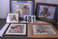 Assorted Cross Stitch Pictures Includes Girl -
