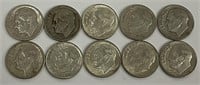 10 QTY 90% SILVER DIMES ROOSEVELT