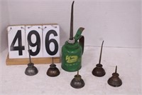 John Deere Oil Can & 5 Little Oil Cans