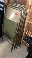 4 METAL FOLDING CHAIRS & CARD TABLE
