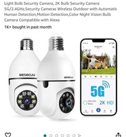 Light Bulb Security Camera, 2K