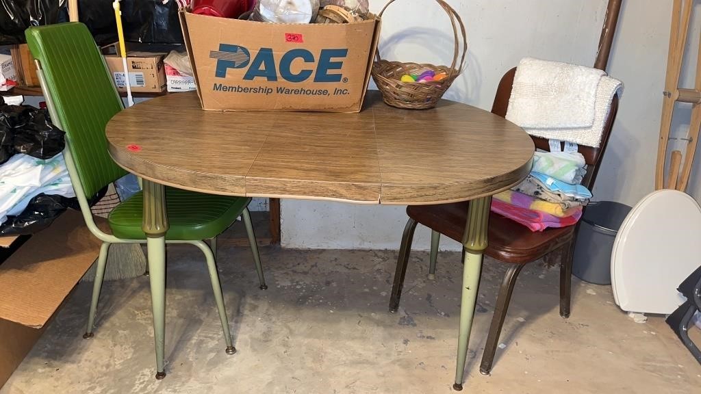 VINTAGE TABLE W/2 CHAIRS