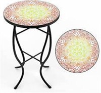 Fromjbest Mosaic Outdoor Side Table, Patio Side