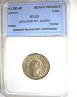 253-260 AD w/Gallienus Rev Silvered NNC MS62