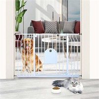 Baby Gate W/ Cat Door 48.5"-29.5" Auto Close Safe