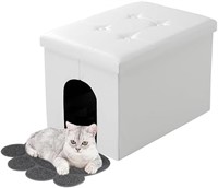 Meexpaws Cat Litter Box Enclosure Furniture Hidden