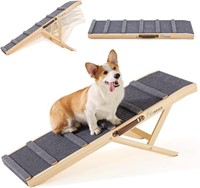 Dog Ramp, Wooden Adjustable Pet Ramp 43.5''