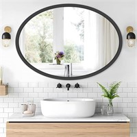 Fuwu Home Black Oval Mirror For Bathroom 24"x36"