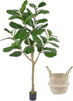 Warmplants Artificial Fiddle Leaf Fig Tree, 5ft