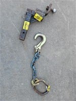 HITCH RECEIVER WITH A CHOKER CHAIN