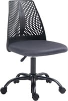 Mojay Armless Chair  Swivel  Black/Grey