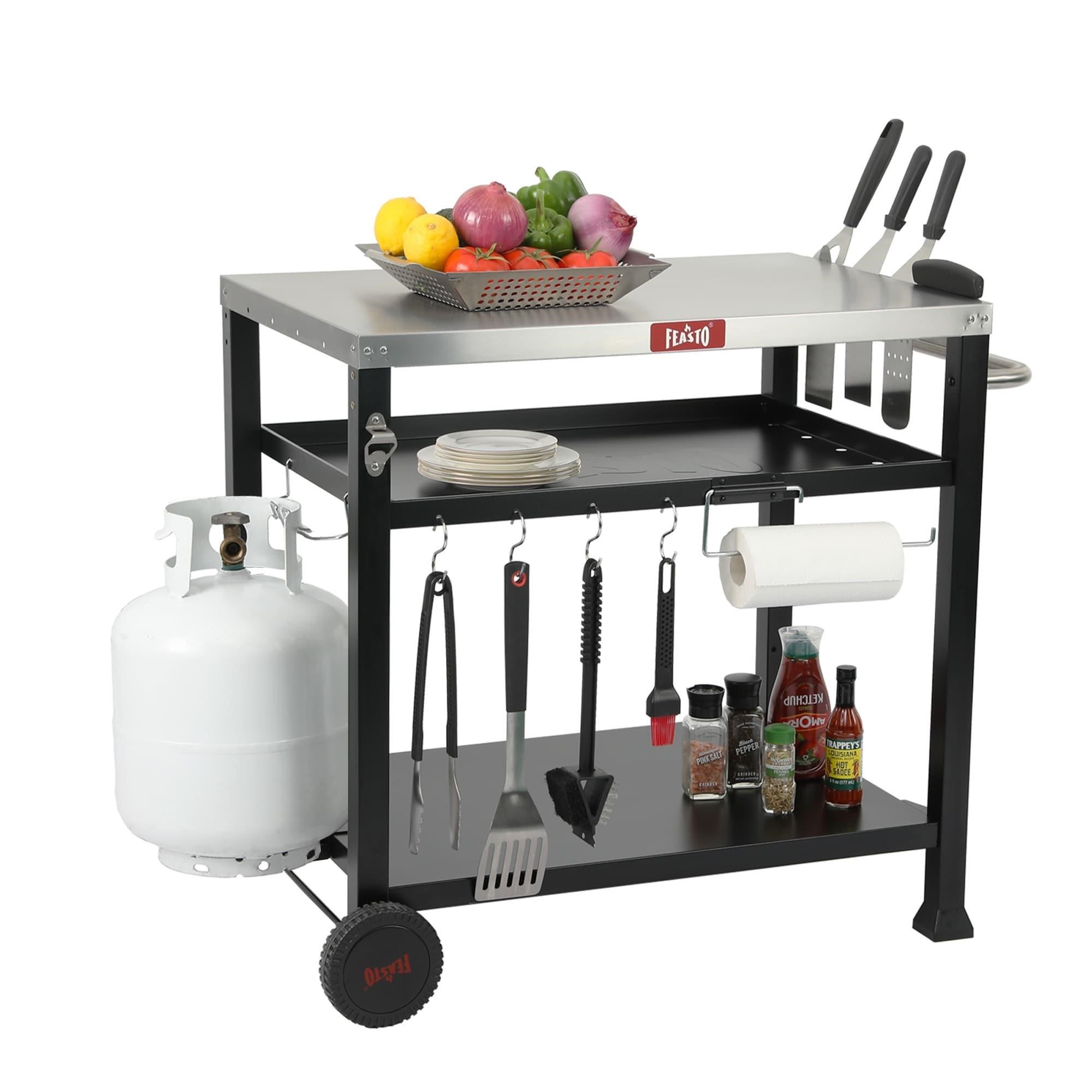 Feasto 734401B Stainless Steel Grill Cart
