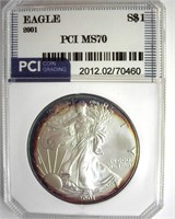 2001 Silver Eagle MS70 LISTS $1200