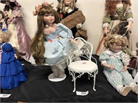 Unmarked Doll And Chair