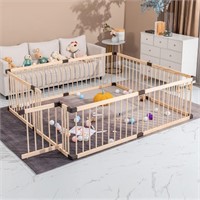 Wooden Playpen for Babies  Toddlers - 120x160x61CM