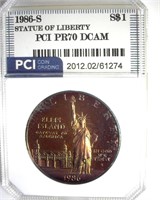 1986-S S$1 Statue of Liberty PCI PR70 DCAM