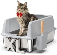 Varlnaly Stainless Steel Litter Box With Lid, Xl E