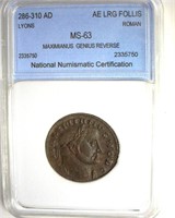 286-310 AD Maximianus Genius Reverse NNC MS63