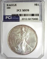 1996 Silver Eagle MS70 LISTS $3850