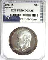 1971-S Silver Ike PR70 DCAM LISTS $550