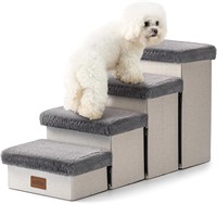 Small Dog Stairs  4-Step Grey (33.07x13x17.71)