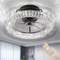 18IN LED Crystal Ceiling Fans  7 Blades