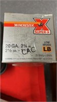 100rds Winchester SuperX 20ga Low Brass