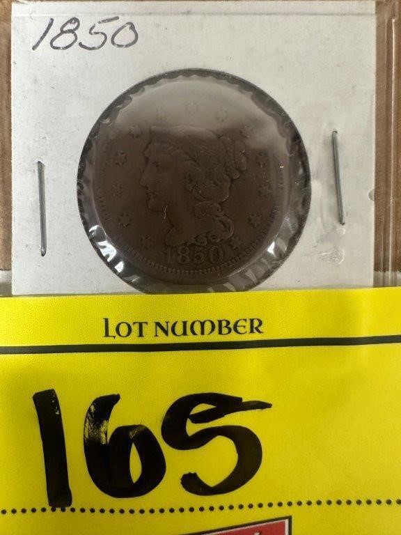 1850 LARGE ONE CENT PIECE